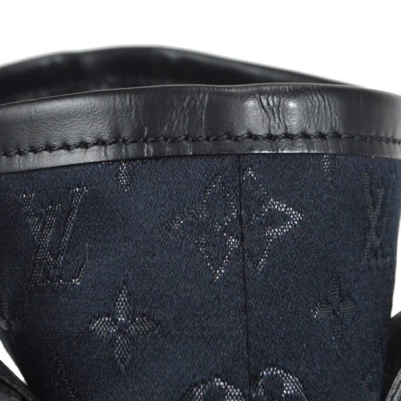 LOUIS VUITTON LITTLE BUCKET HAND BAG BLACK MONOGRAM SATIN - Picture 10 of 15